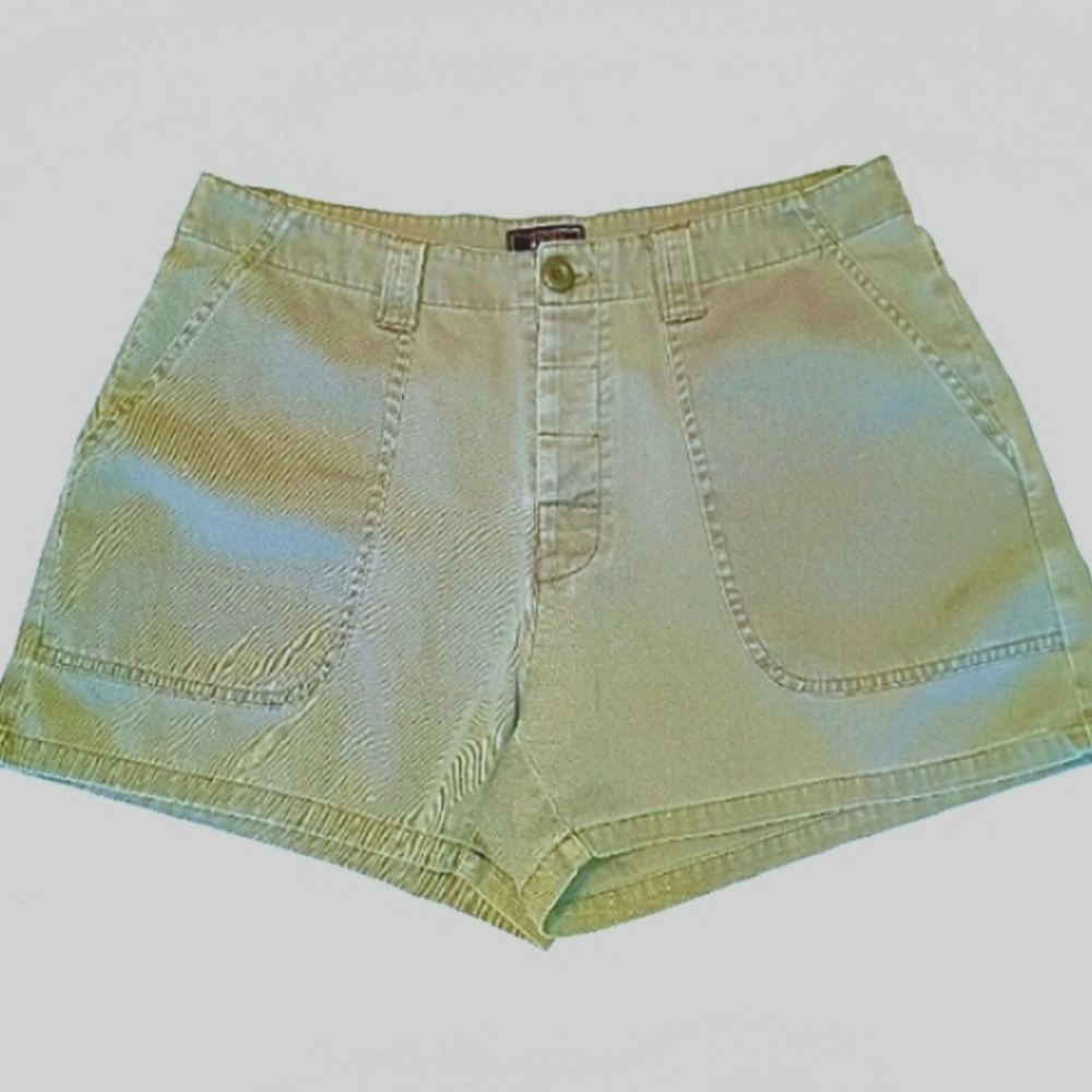 VTG Bass Olive Green Y2K High Rise Cargo Shorts Women's Sz 10 Vintage